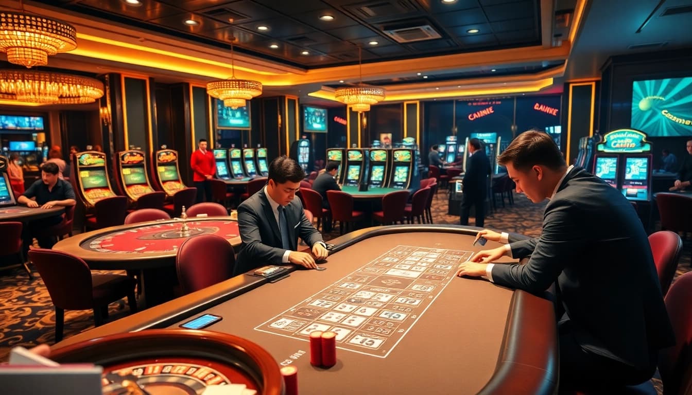Engaging players at high-stakes tables, showcasing https://m98.uno/ immersive casino experience.