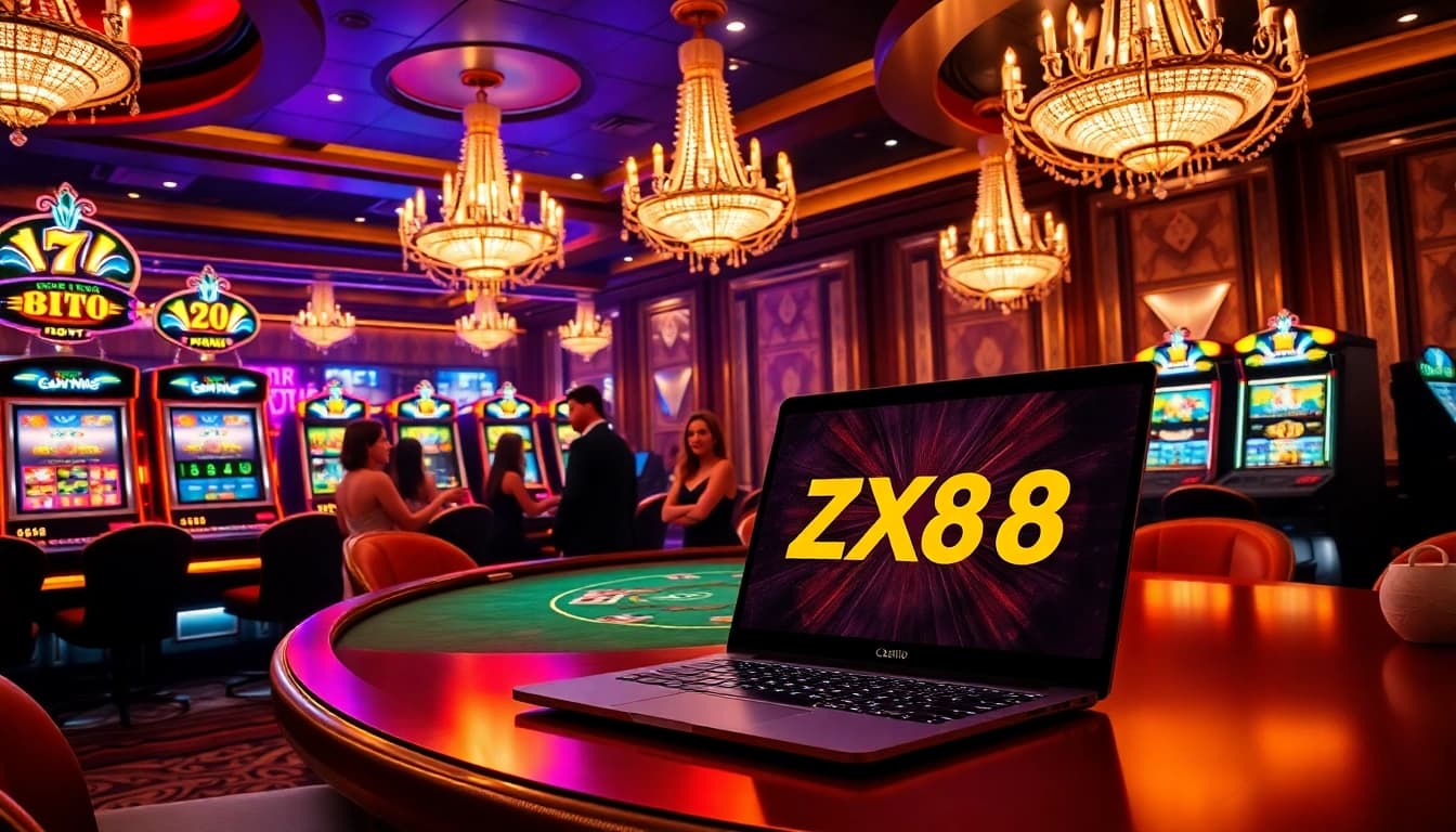 Experience high-stakes gaming action at ZX88's luxurious casino tables.
