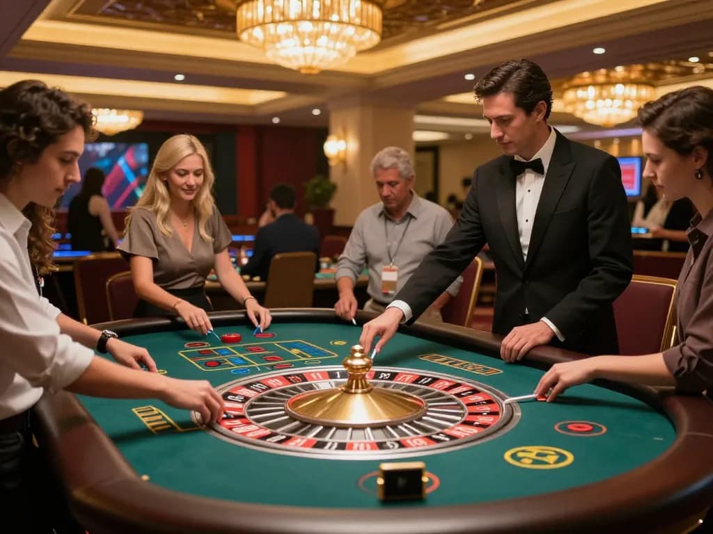 Experience the excitement at GAWANG69 with players enjoying roulette as bets are placed.