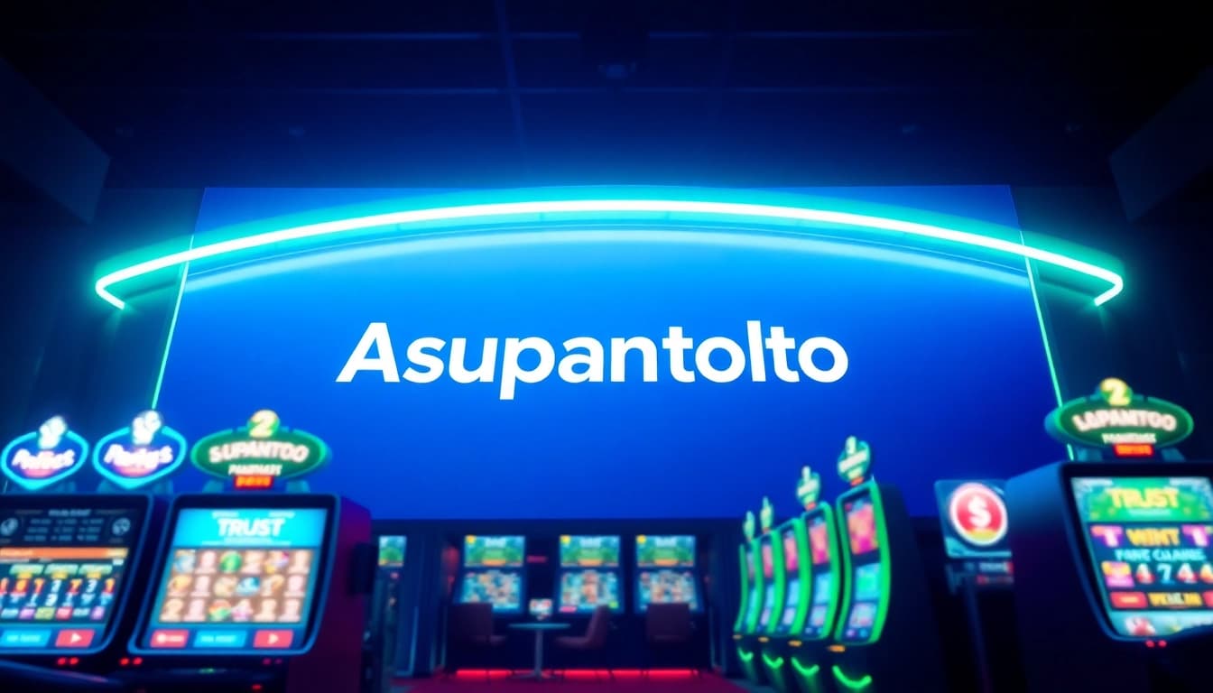 Asupantoto online gaming interface showcasing engaging slot machines and lottery features.