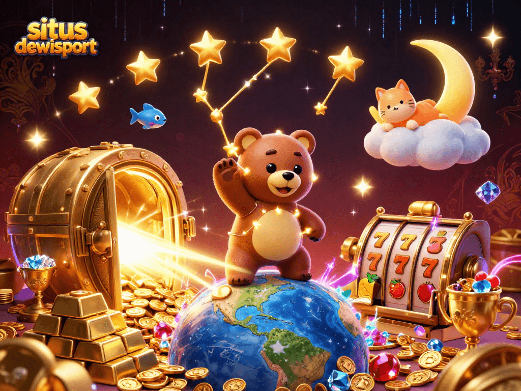 Experience situs dewisport excitement with vibrant 3D casino elements and rich treasures.