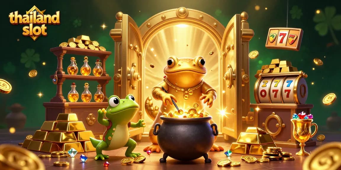 Enjoy thrilling gameplay with thailand slot amidst gold and gems in a vibrant casino setting