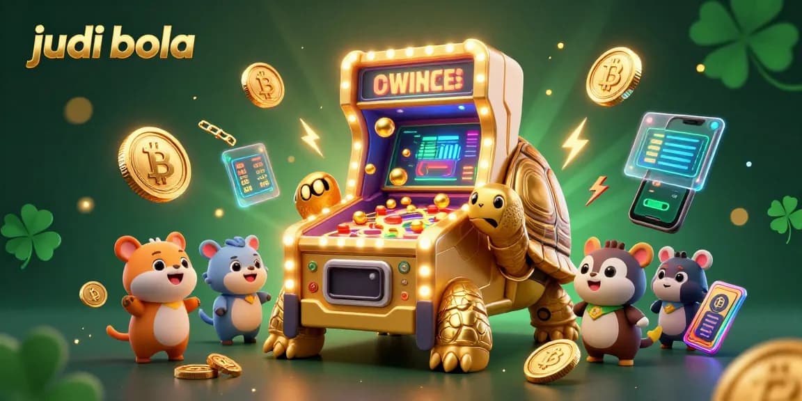 Engage in judi bola with a vibrant pinball-themed illustration depicting football betting excitement.