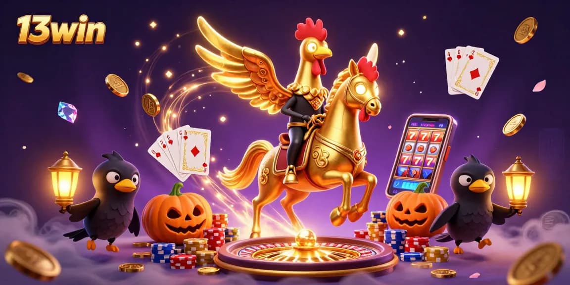 Experience the thrill of 13win casino with golden rooster in a vibrant gaming scene.