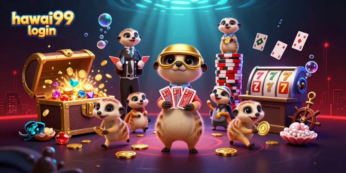 Playing in the dynamic hawai99 login casino, meerkats manage a colorful gambling scene.