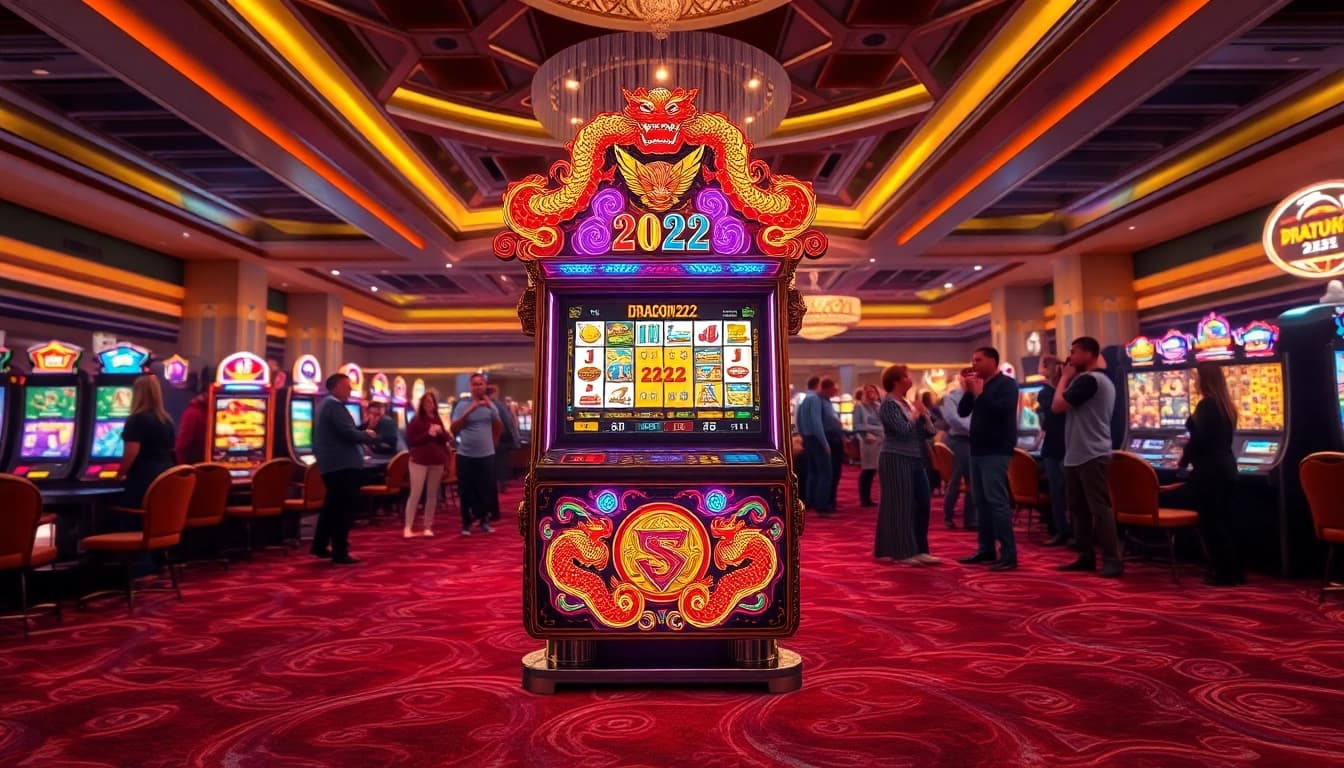 Main attraction daftar DRAGON222 in a luxurious casino, capturing excitement and gaming ambiance.