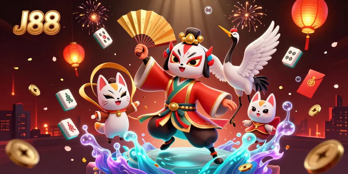 Win big with J88 in this vibrant online casino scene filled with dynamic gaming elements.