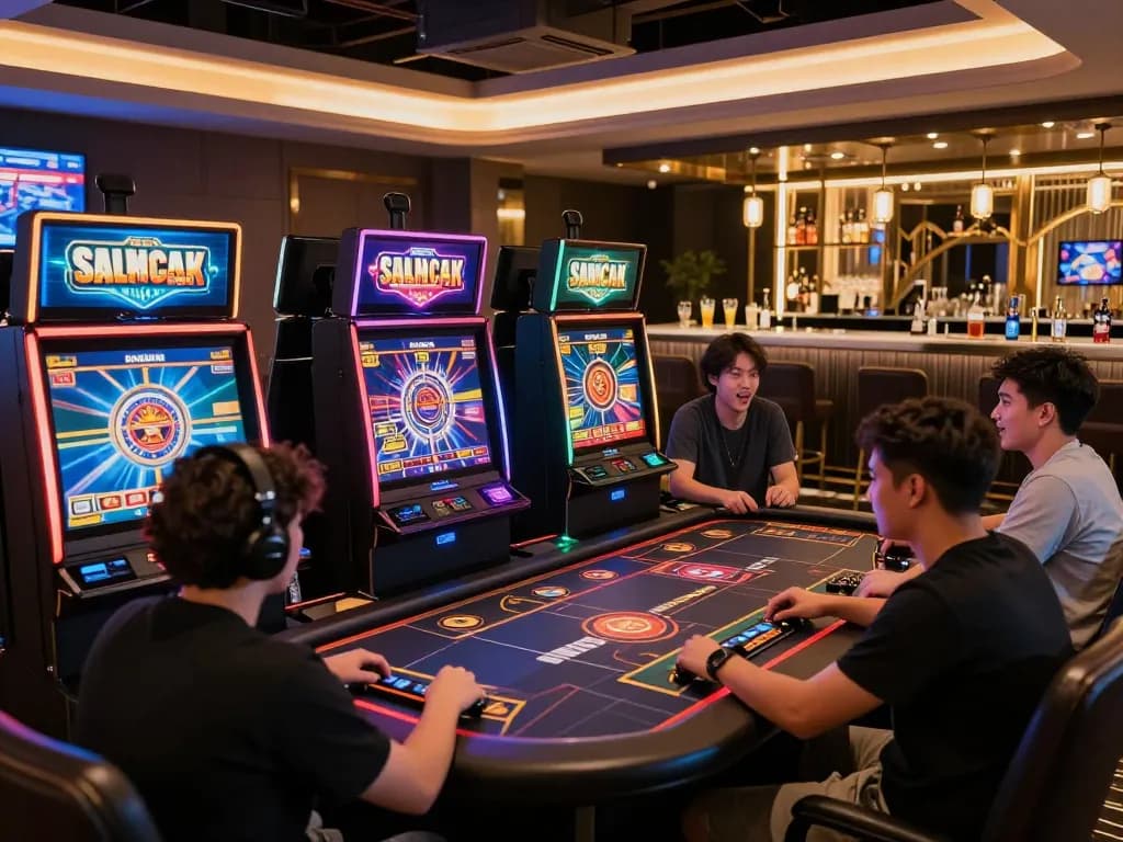 Engaged players at PERI11 casino using strategic gameplay techniques for better odds.