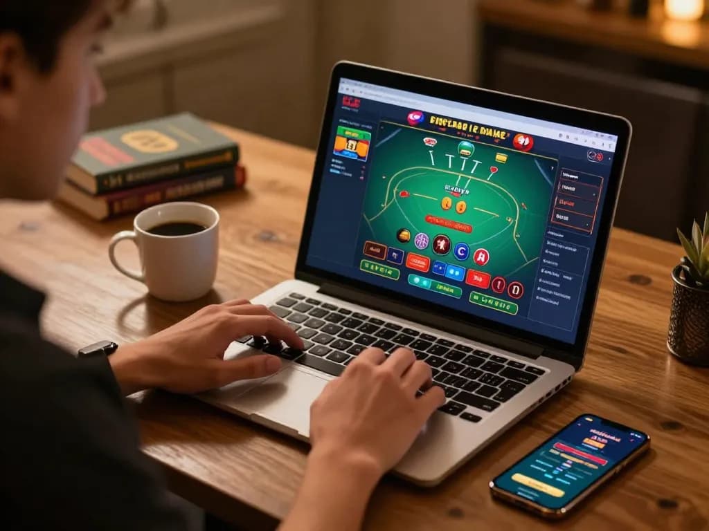 Engaging online gaming experience at https://saobet.deal/ with exciting blackjack game interface and personal items.