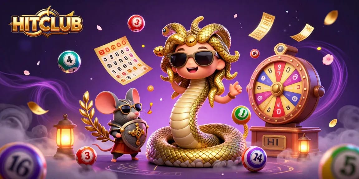Win big at HITCLUB with vibrant, dynamic gaming elements and whimsical characters.