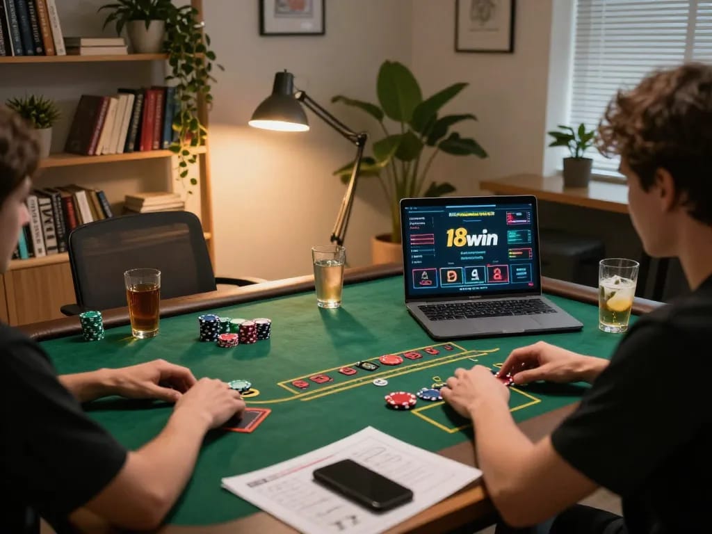 Player strategizing their next move in blackjack on 98win's online platform.
