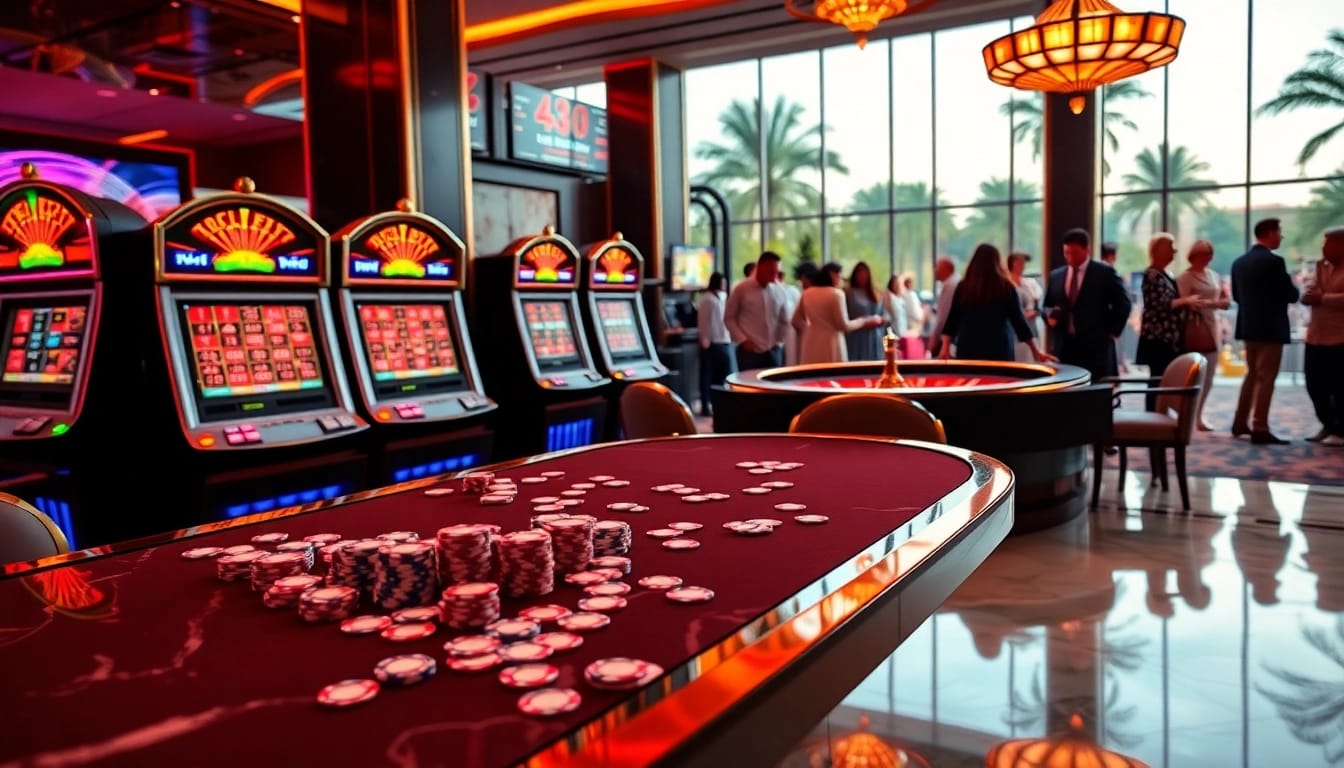 Experience high-stakes gameplay action at OK8386, featuring vibrant poker chips and a classic roulette wheel.