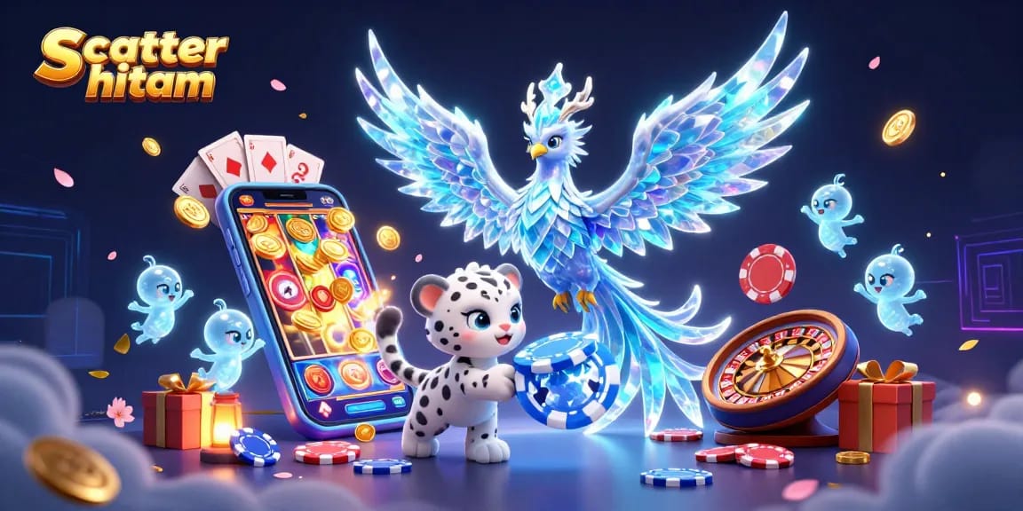 Experience thrilling action with scatter hitam in this immersive casino-themed illustration.