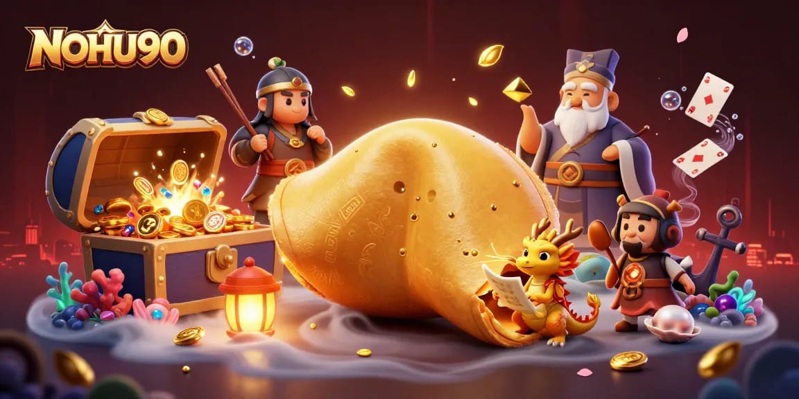 Engage in thrilling gameplay with NOHU90 featuring a magical fortune cookie scene.