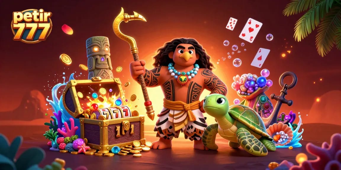 Spin and win big at petir 777 with a vibrant 3D casino illustration of joyous characters.