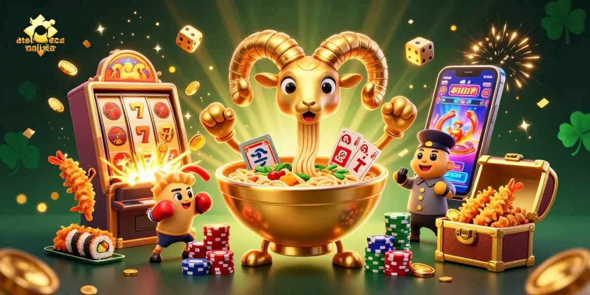 Experience the thrill at ateliersaluka with a vibrant 3D casino illustration full of exciting game elements.