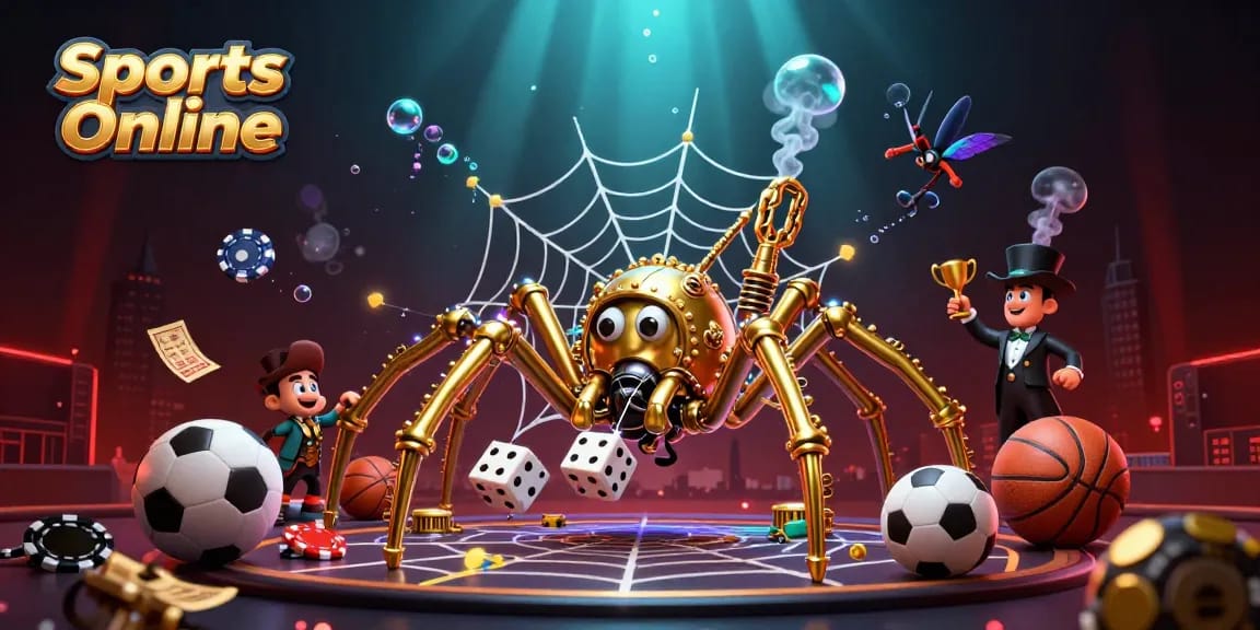 Betting on Sports Online with a dynamic steampunk illustration featuring joyful characters.