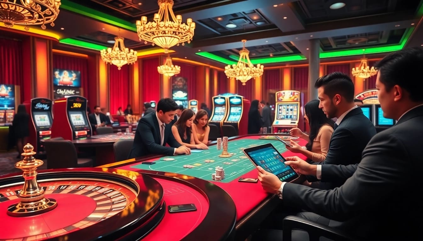 Experience thrilling gaming at https://nhacaiuytinvn.us.com/, featuring vibrant casino visuals with poker chips and roulette.