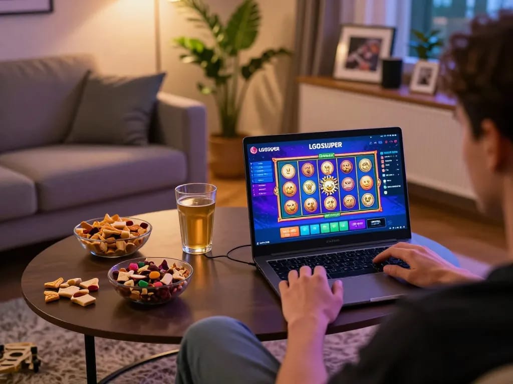 Play slot games on LGOSUPER platform with cozy home atmosphere and vibrant display