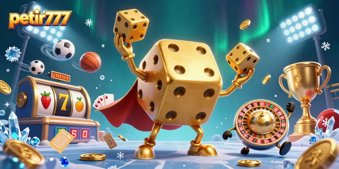 Experience thrilling gameplay on petir777 with dynamic golden dice and spinning slot reels.