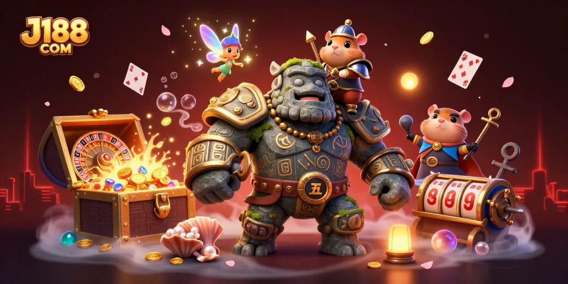 Engage in winning strategies at J188 COM with this vibrant online casino scene filled with gaming excitement.