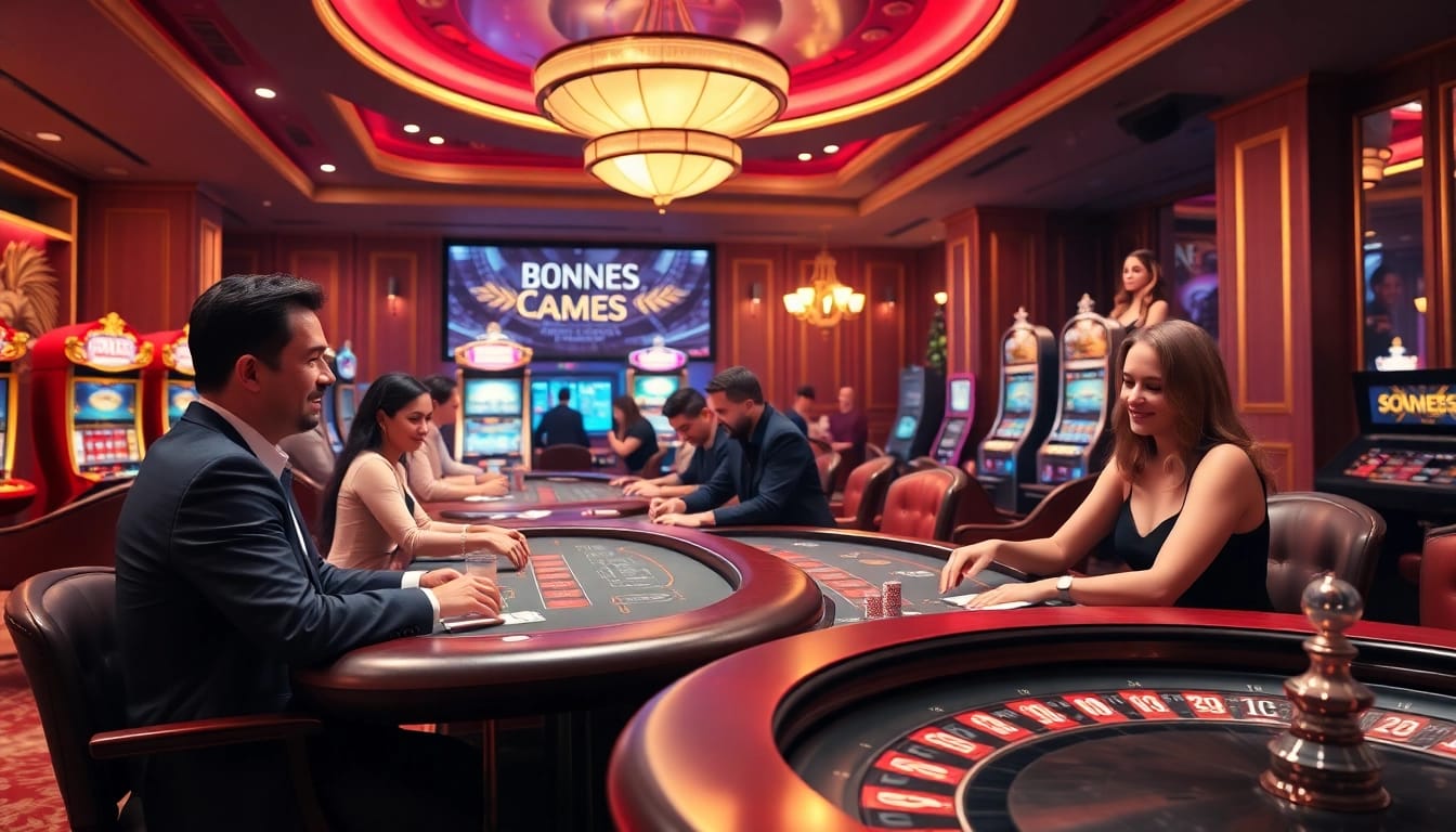 Experience the thrill of gaming at https://69vn.br.com/ showcasing poker tables and vibrant slot machines.