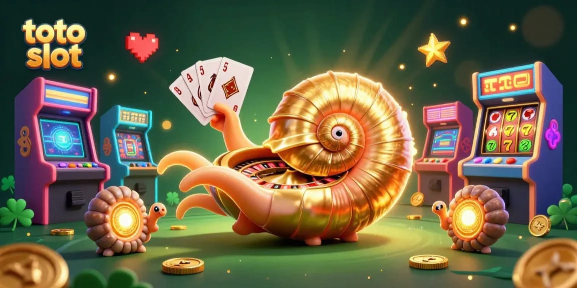 Toto slot adventure with a giant nautilus roulette wheel surrounded by vibrant gaming elements and glowing companions.