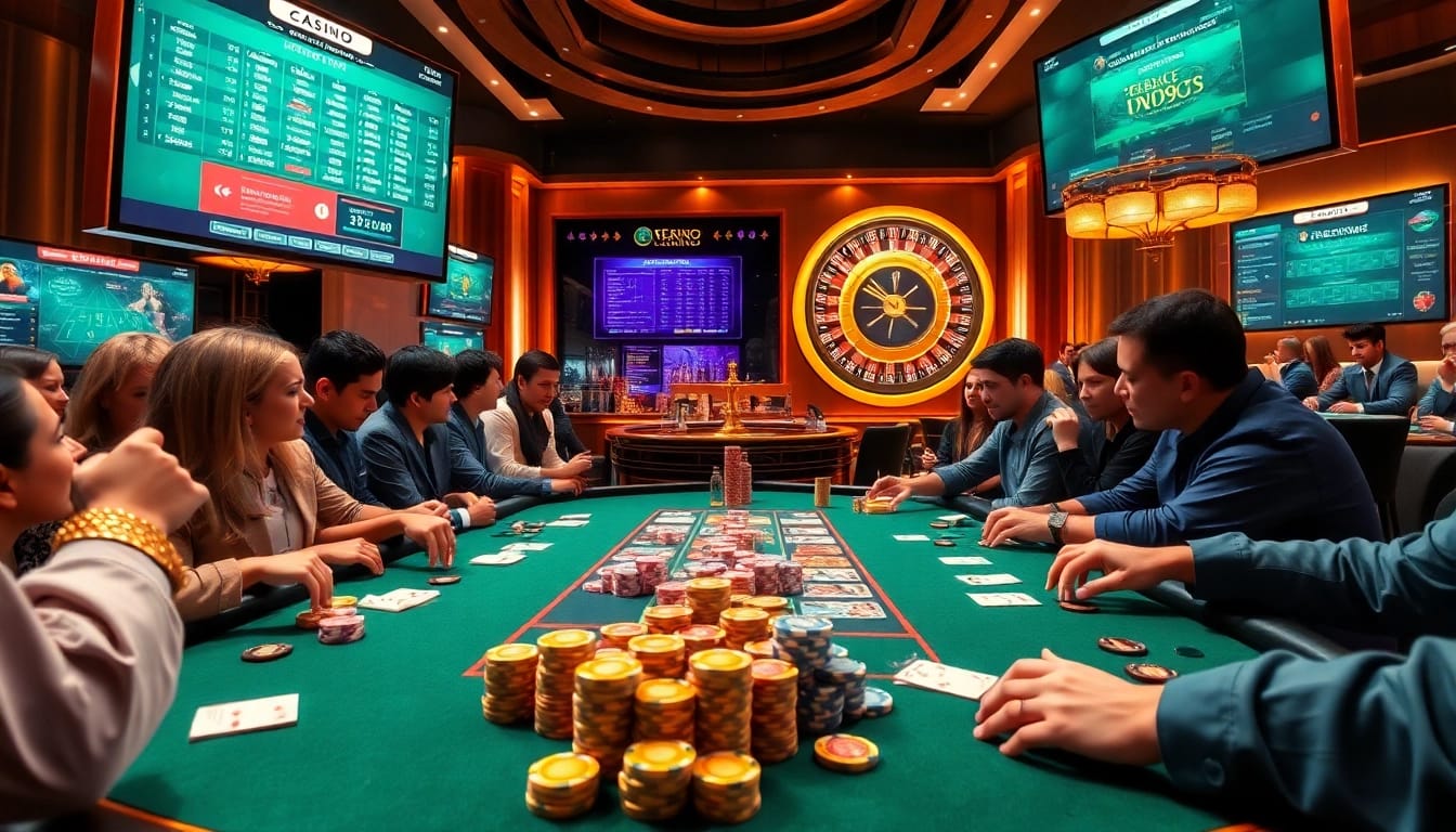 Engage with thrilling gameplay at https://cm88bet.us/ban-ca-cm88/ showcasing poker excitement and vibrant casino atmosphere.