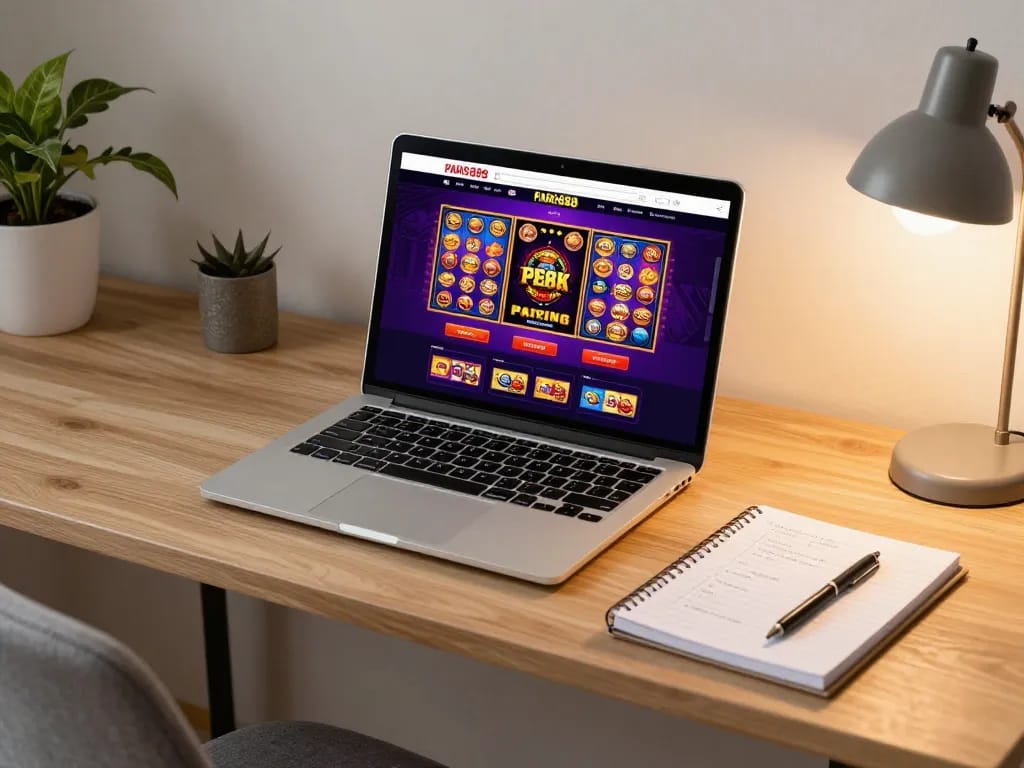 Experience engaging gameplay with Paris888 online casino on a stylish laptop at home.