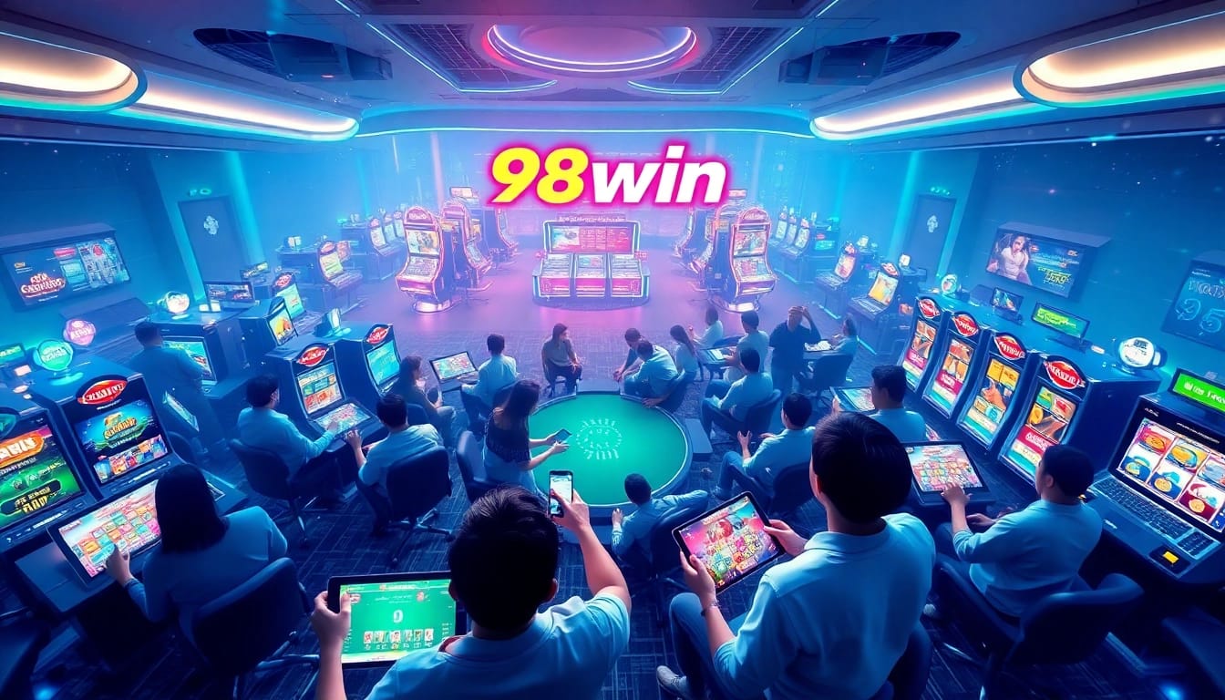 98win digital casino landscape showcasing engaging gameplay and vibrant atmosphere.