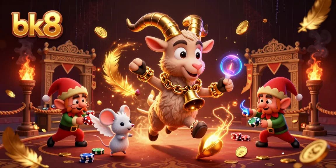Experience the festive chaos of bk8's casino with Krampus, angels, and gremlins stealing chips!