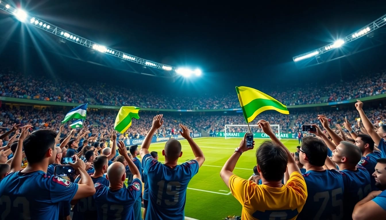 Experience the thrill of cakhia tv trực tiếp bóng đá with passionate fans cheering at a vibrant football match.