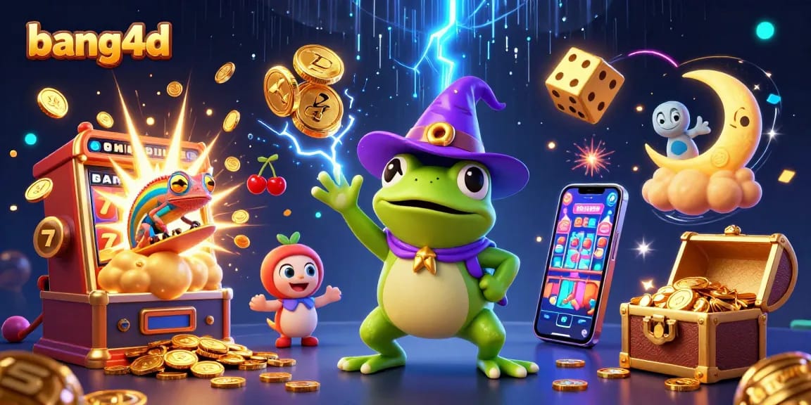 Spin the jackpot with bang4d in this vibrant 3D casino scene full of excitement!