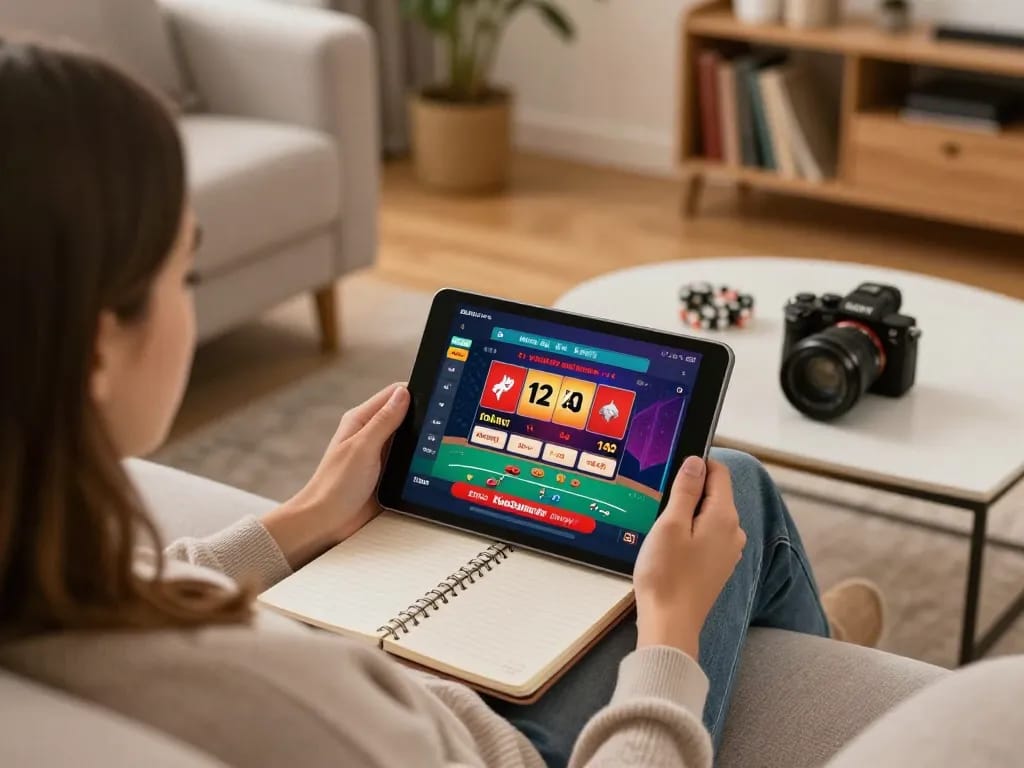 Tham gia sòng bài trực tuyến 12bet trên máy tính bảng trong khung cảnh gia đình ấm cúng, giới thiệu gameplay poker và các chiến lược.
