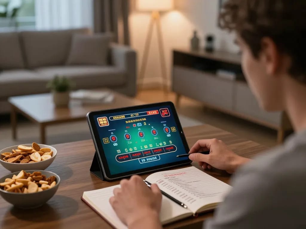 Ledaonline live dealer gaming scene with a player engaged at home, highlighting immersive online gambling experience