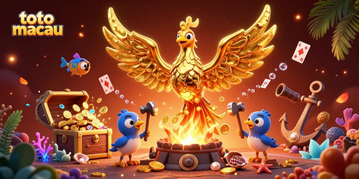 Menghadirkan toto macau dengan phoenix emas berapi dan peran imut kawanan burung, di tengah harta karun laut yang melimpah.