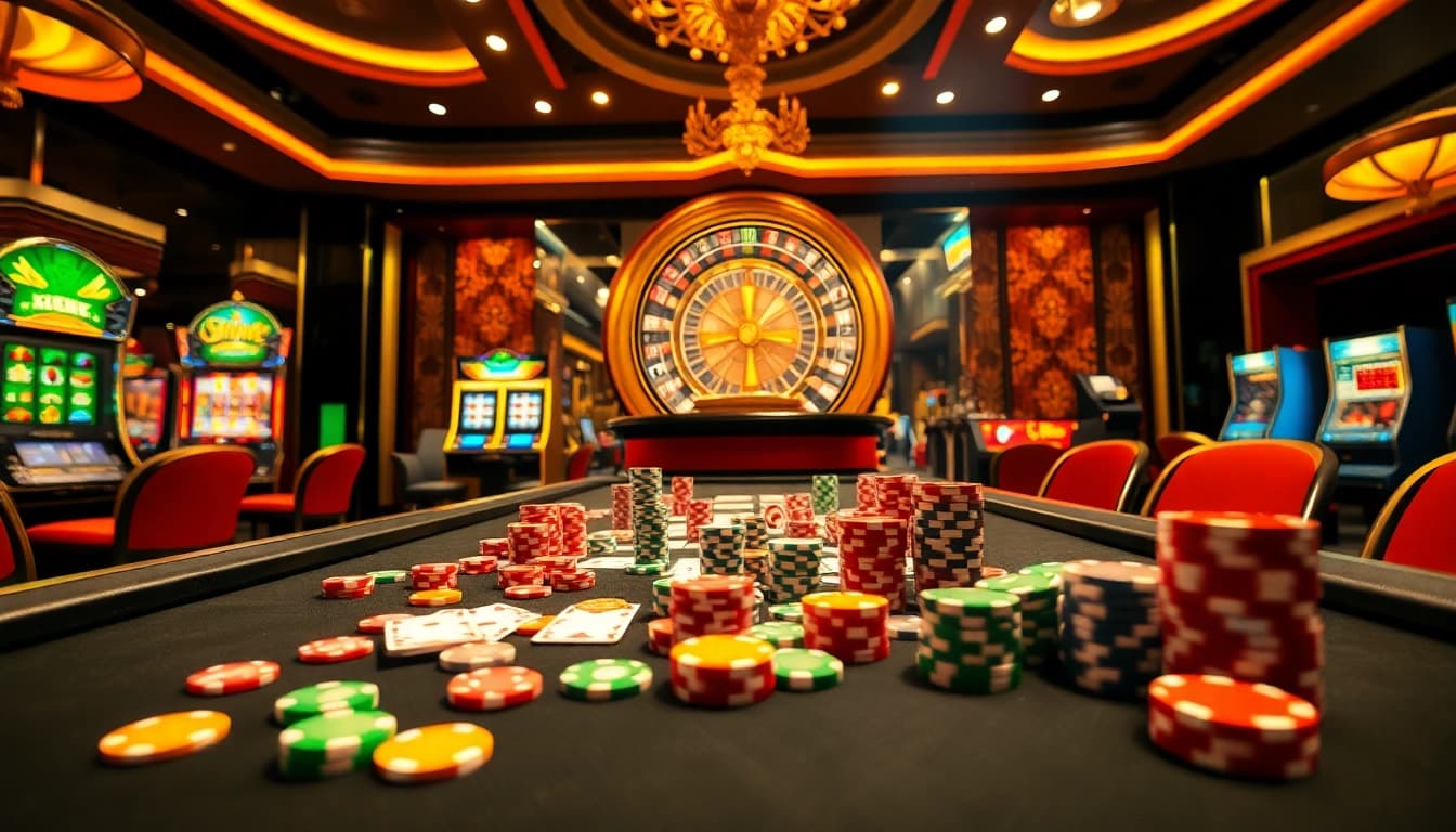 Experience thrilling betting at RR88 58k with elegant casino tables and vibrant gaming atmosphere.