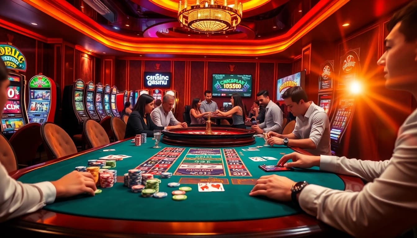 Experience thrilling gameplay with onicplay at a luxurious casino table filled with action.