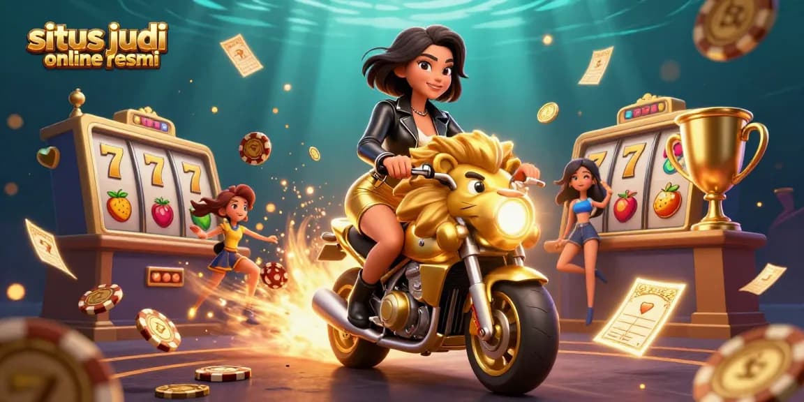 Experience gaming thrills at situs judi online resmi with a glamorous casino scene filled with excitement.