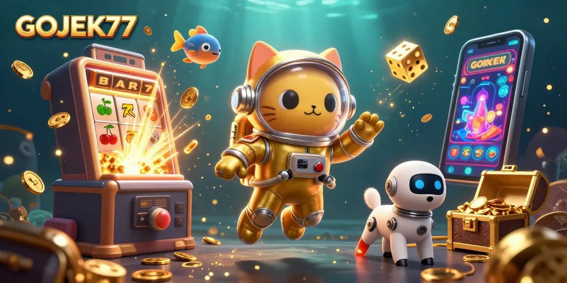 Rasakan keseruan slot GOJEK77 dengan ledakan jackpot dan elemen kasino yang berwarna-warni.