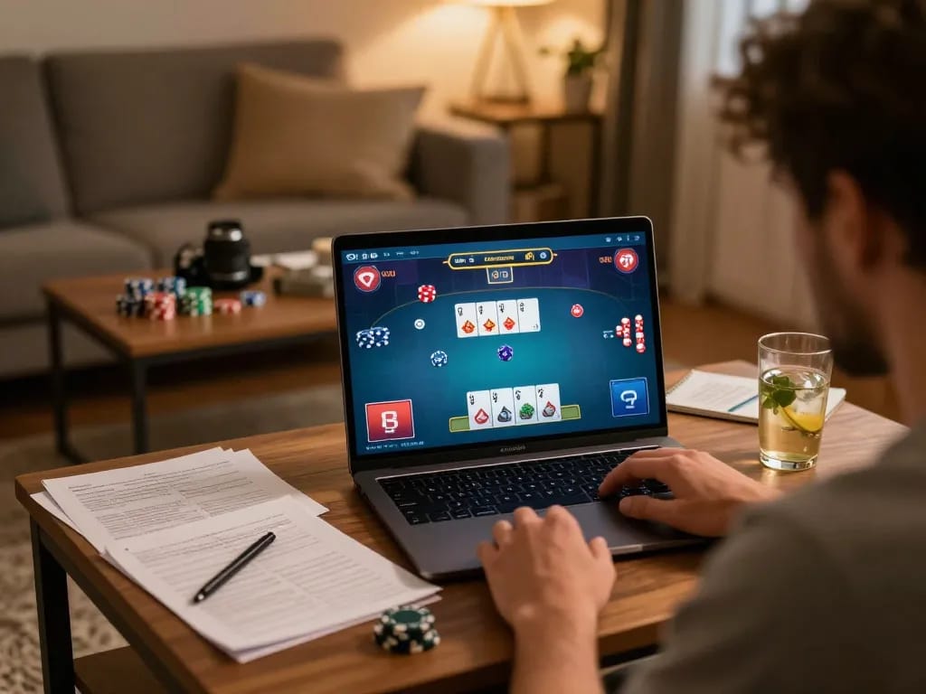 Players strategizing in an online poker game with peri11 interface displayed, showcasing an engaging gaming environment