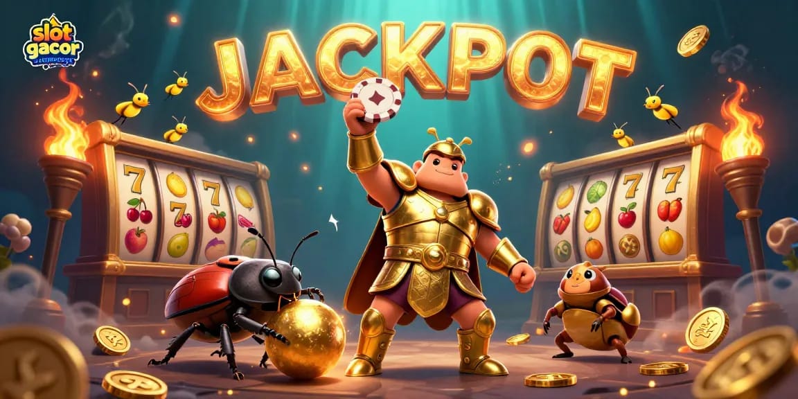 Menggoda pemain dengan slot gacor terpercaya di bawah cahaya temaram dan simbol buah, menunjukkan keseruan permainan slot.