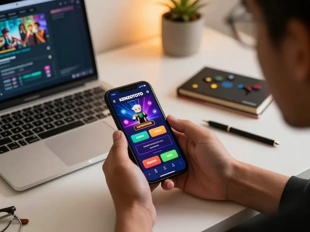 Terlibat dalam perjudian online KENZOTOTO menggunakan smartphone, menampilkan opsi taruhan strategis dan permainan yang bertanggung jawab.