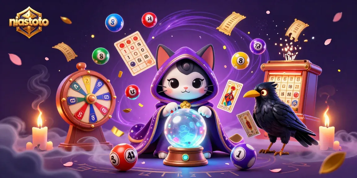 Experience the thrilling world of niastoto with vibrant lottery balls and magical casino characters.