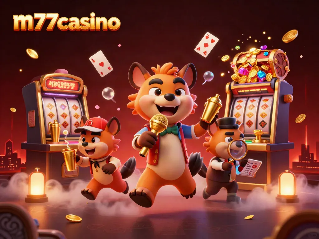 Rasakan keseruan m77casino dengan hyena komedi dan elemen kasino yang menawan.