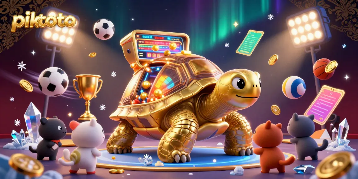 Experience piktoto's vibrant gaming atmosphere with our unique golden tortoise pinball machine amidst excited players.