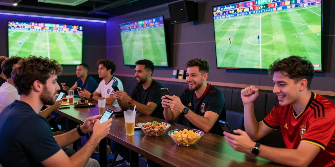 Group enjoying a live football match while accessing tempototo login for betting insights, showcasing excitement during Piala Dunia 2026.