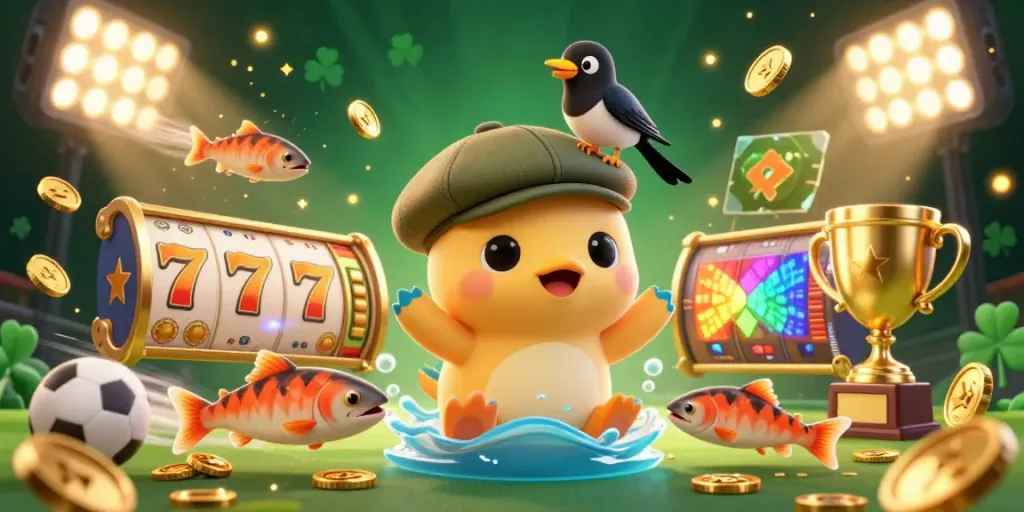 Spin the reels with slot88, featuring a playful Nessie character, dynamic game elements, and a vibrant casino scene.