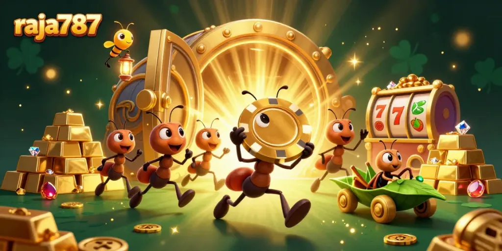 Tim ant raja787 mencuri chip poker emas melalui perampokan yang seru di kasino.