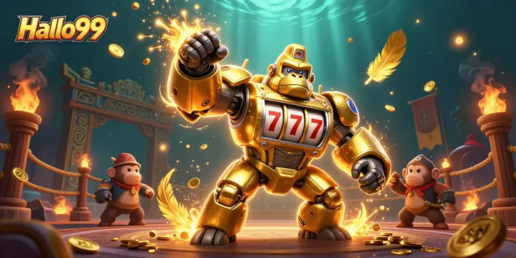 Engage with Halo99's thrilling gaming adventure featuring the explosive action of slot machines.